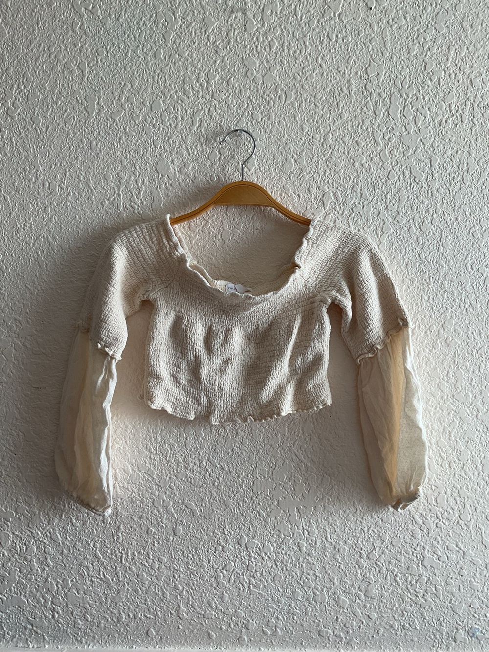 coco and jasmine cream smock cropped top